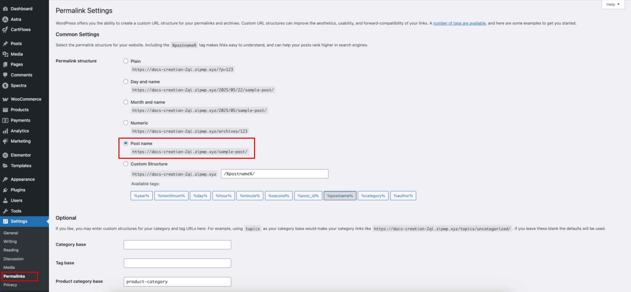 WordPress Permalinks