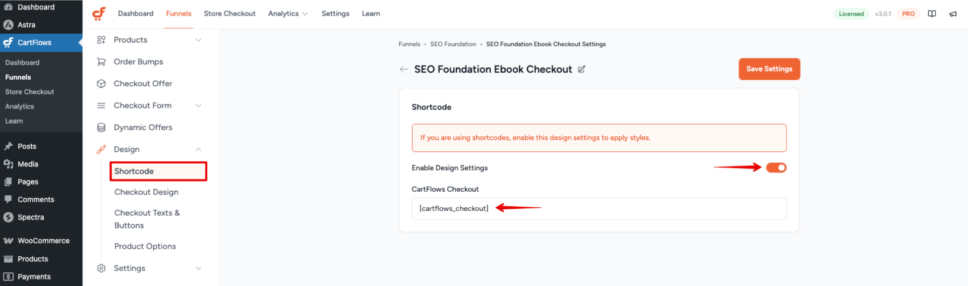 Checkout Step Shortcode