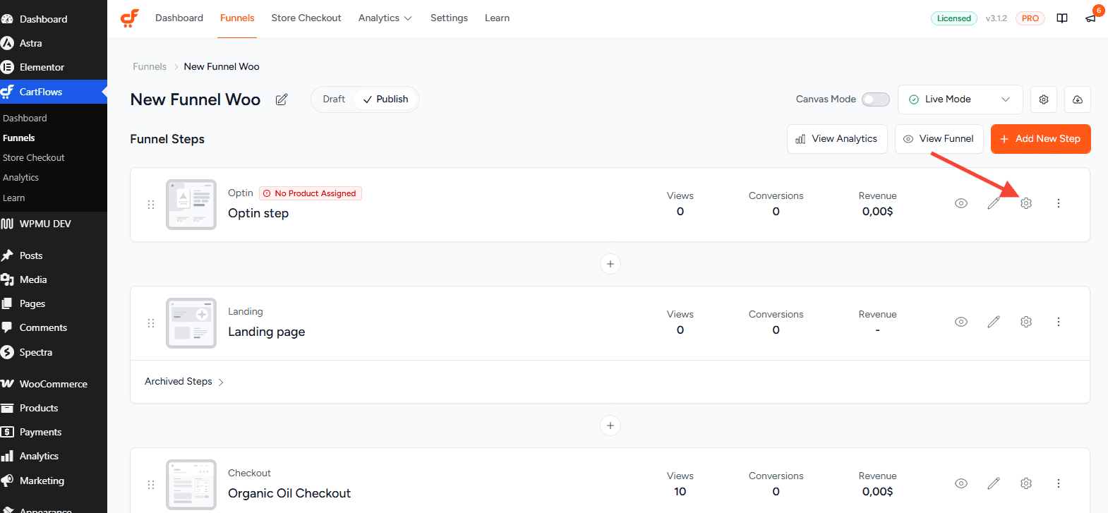 How to Resolve the "Please select a Simple, Virtual and Free product" Error optin step settings