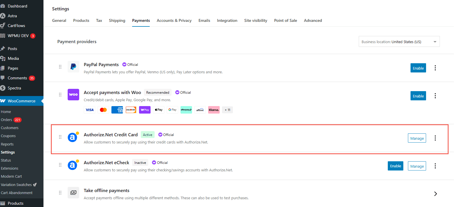 Authorize.net Payment Method