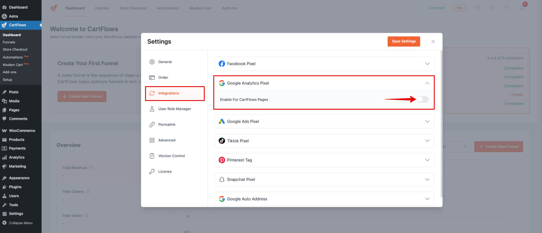Enable Google Analytics