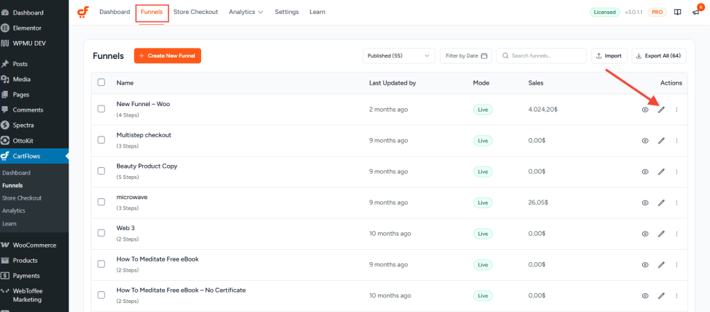cartflows funnel page 3.0