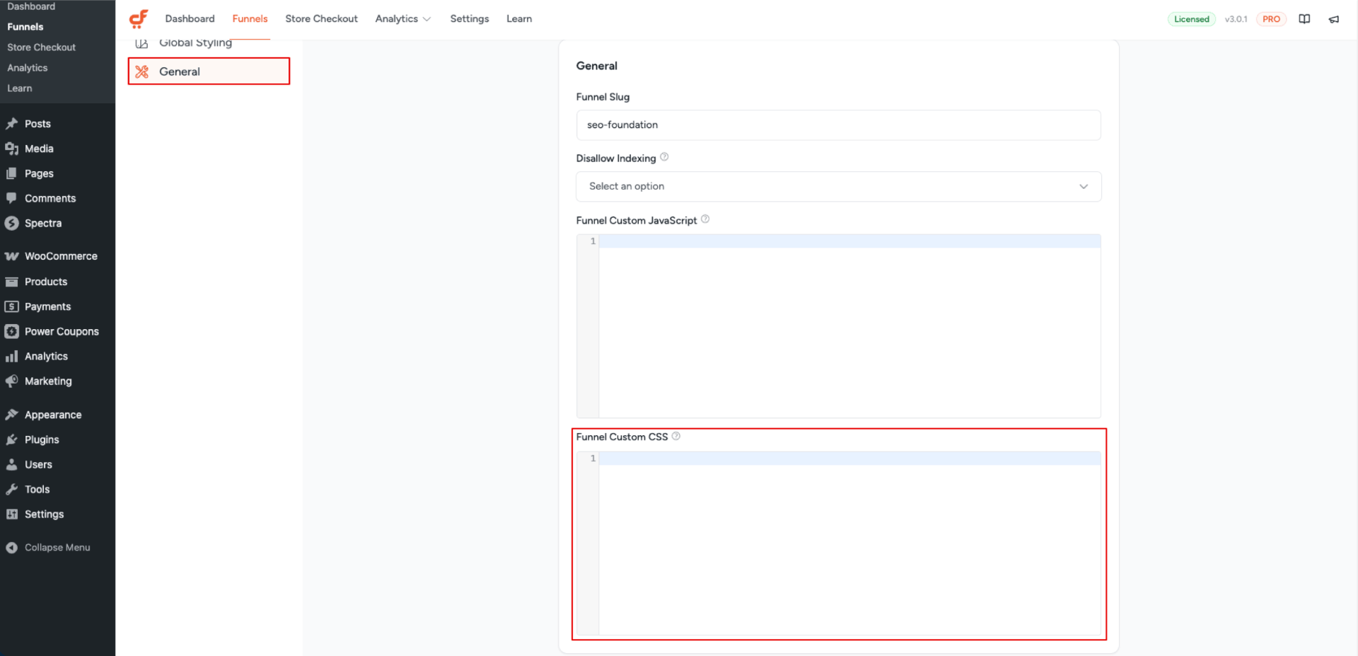 Funnel Custom CSS