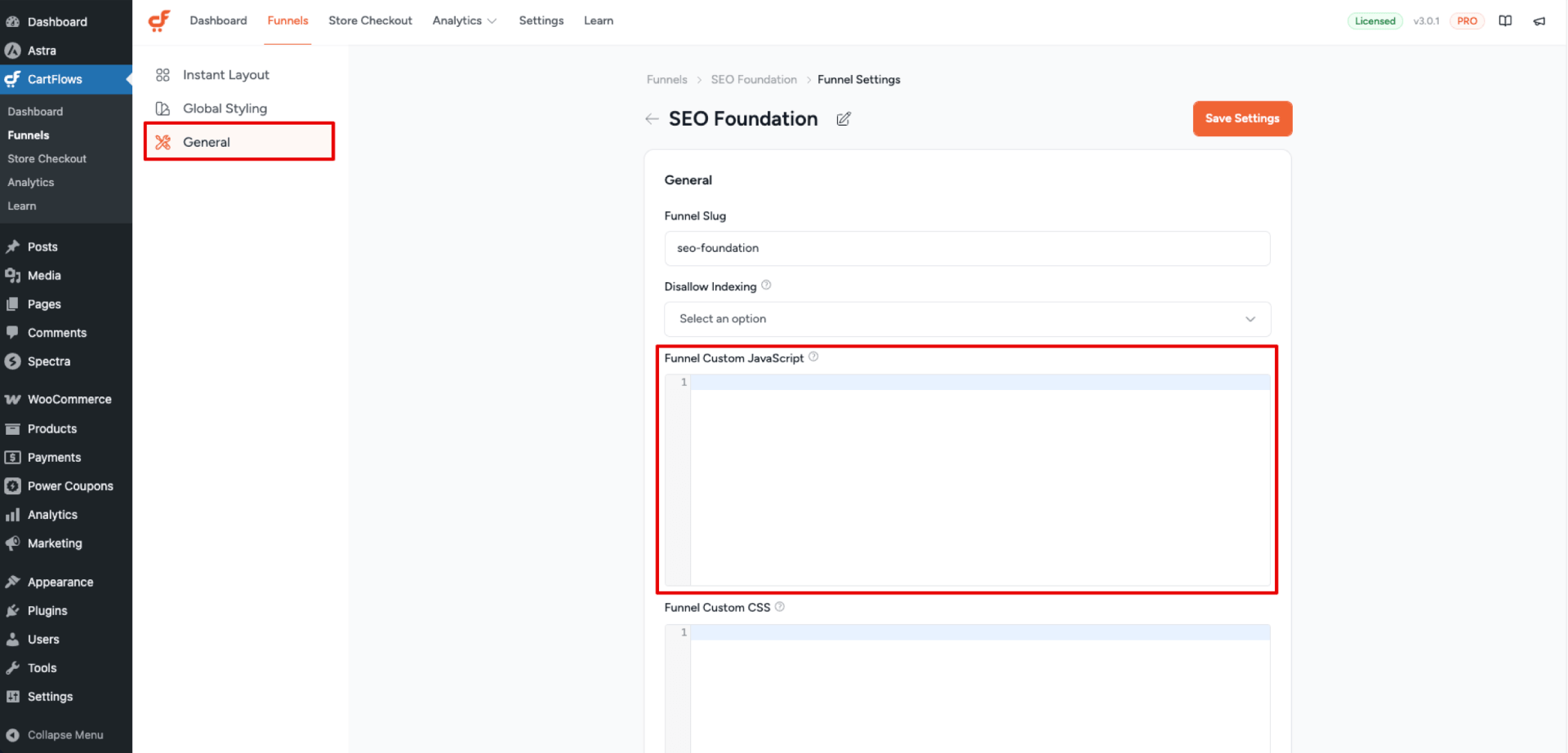 Funnel Custom JavaScript