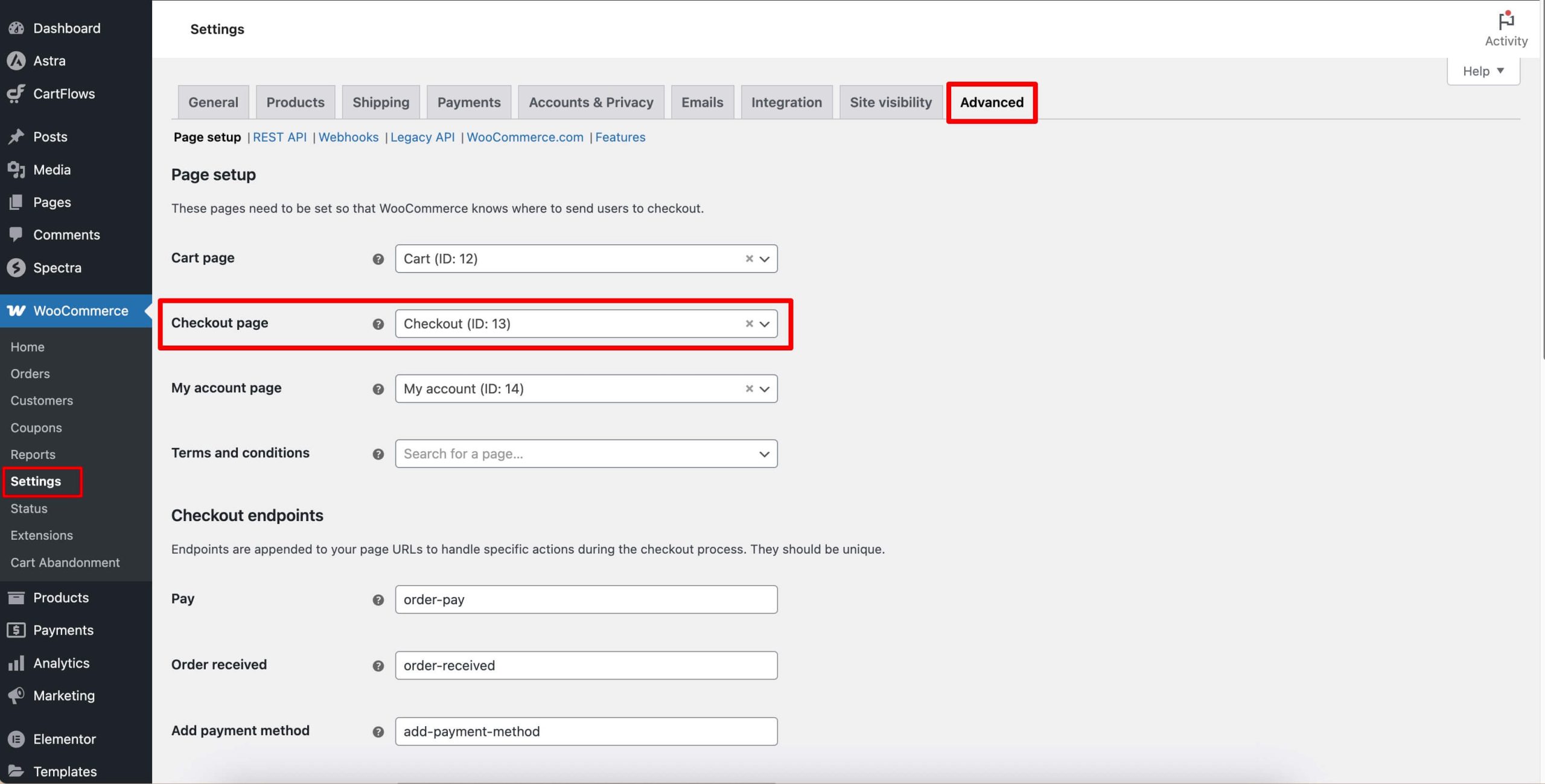 Assigning Checkout Page