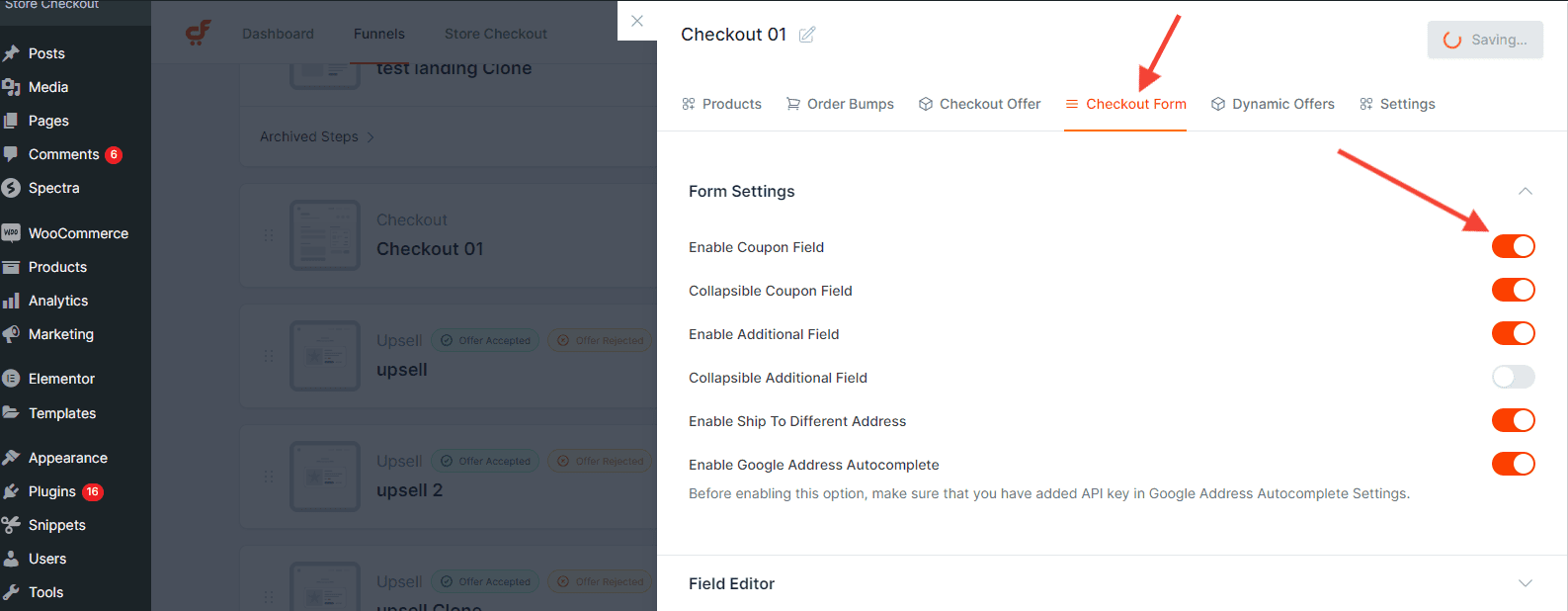 CartFlows Enable Coupon Field