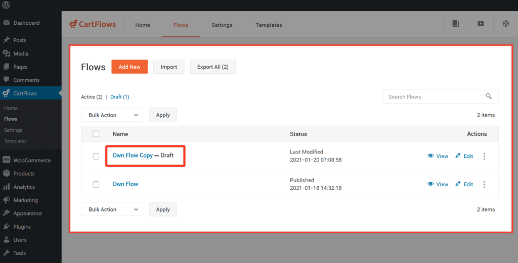 How To Import Export Flows & Individual Page Builder Templates - 4