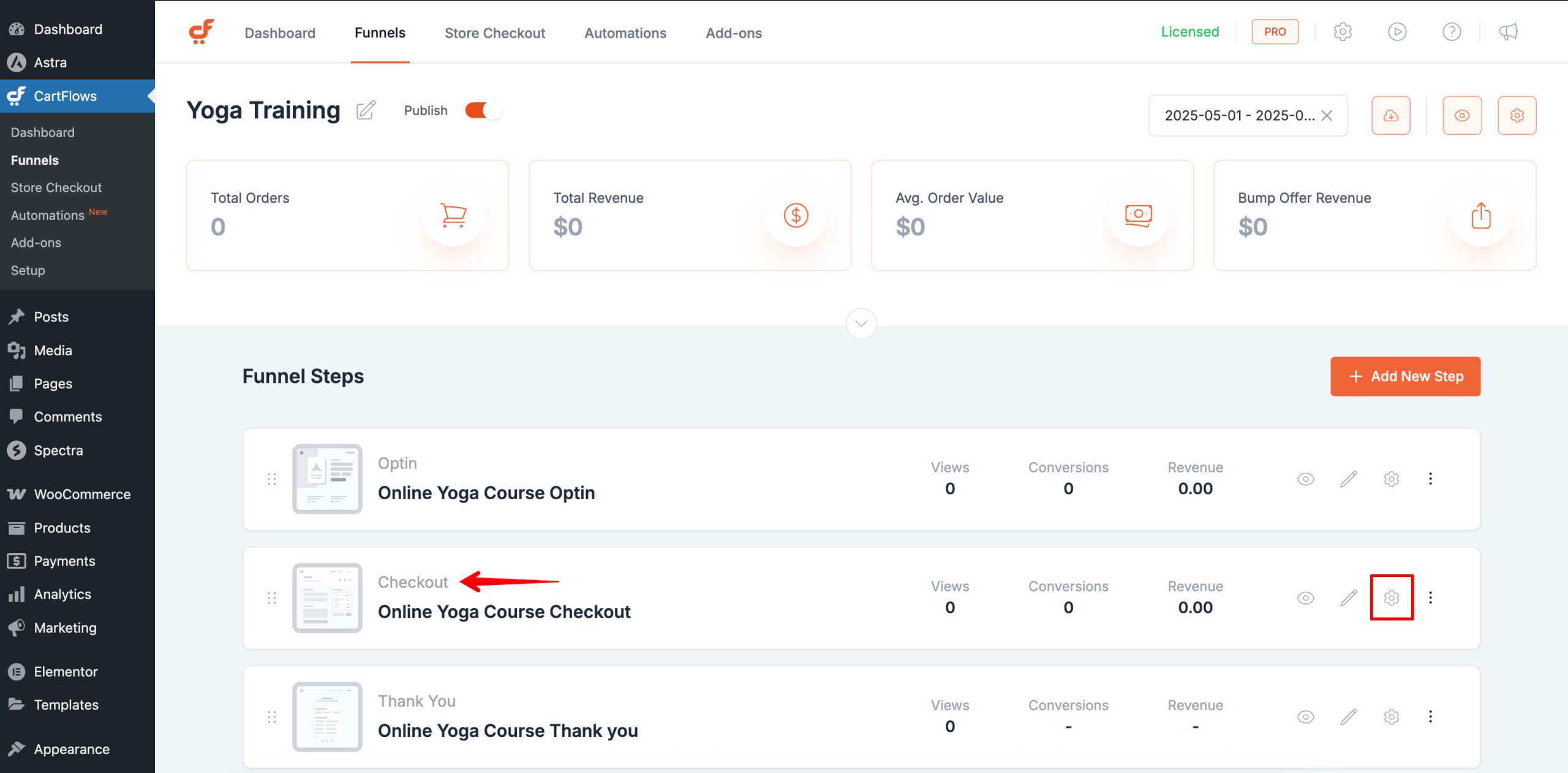 Checkout Step Settings