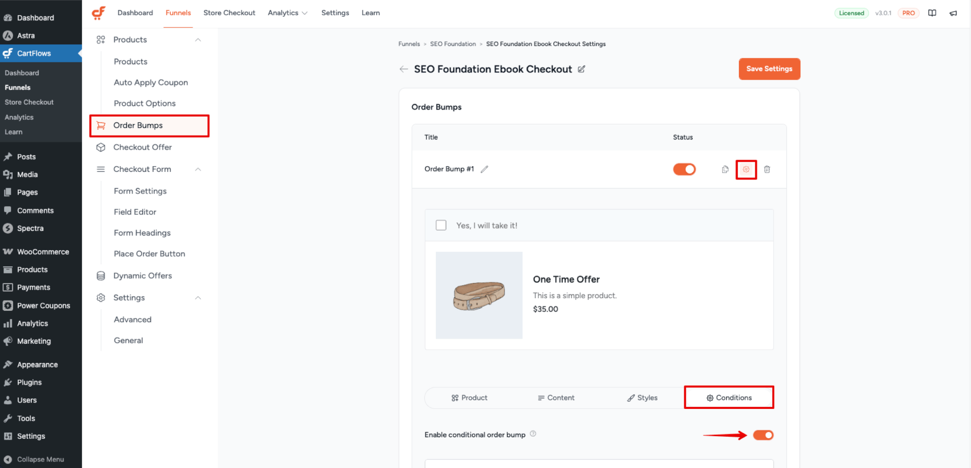 Enable Order Bump Conditions