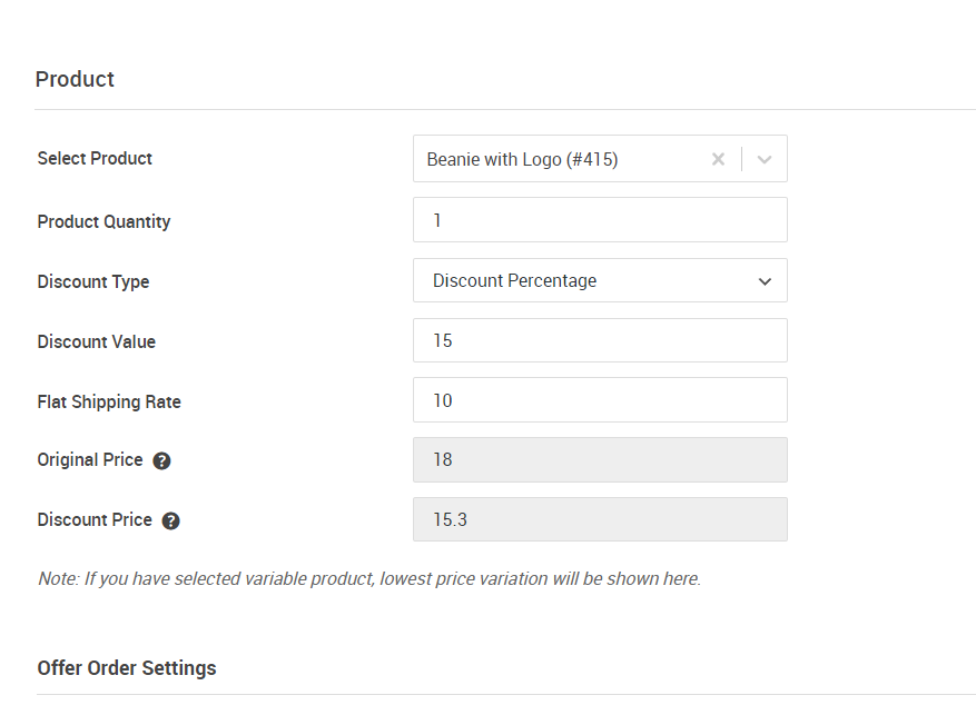 upsell configure