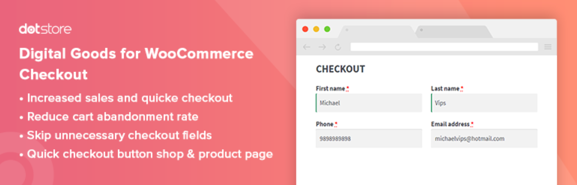 Digital Goods for WooCommerce Checkout