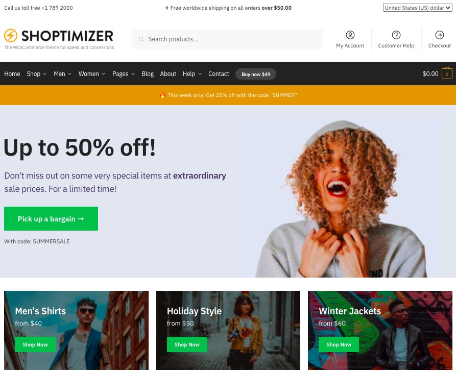 Shoptimizer premium WooCommerce theme