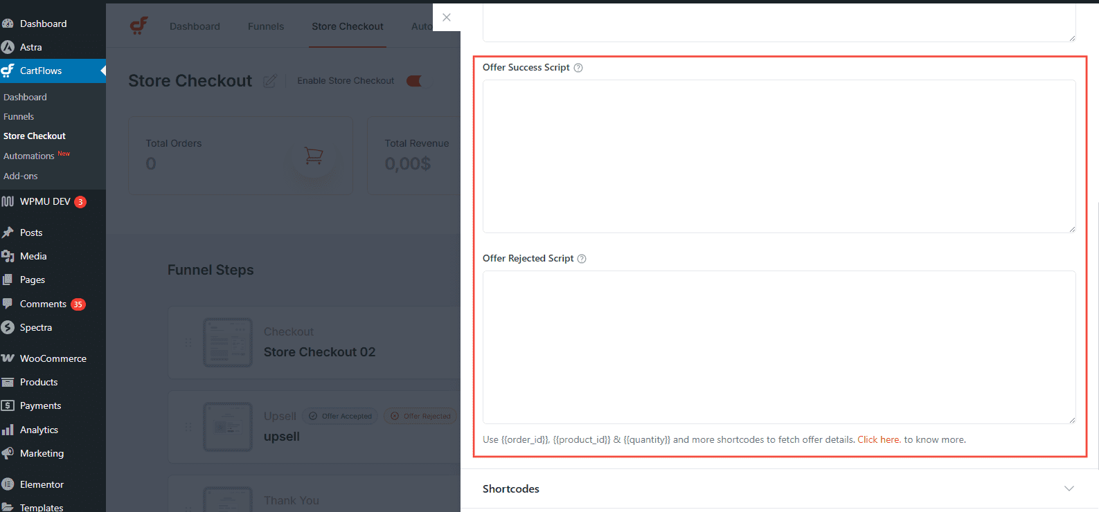 Upsell Offer Success Rejected Script