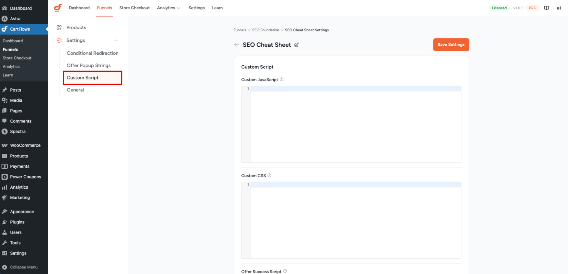 Upsell Custom Script