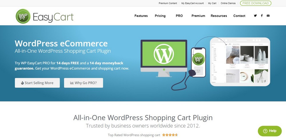 wp easycart WordPress ecommmerce plugin
