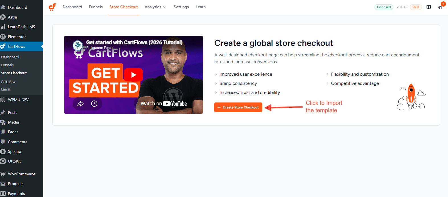cartflows create store checkout 3.0