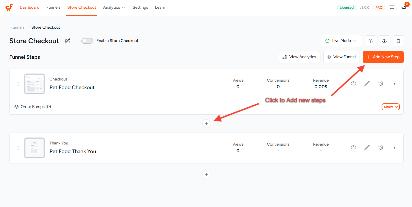 store checkout add new steps