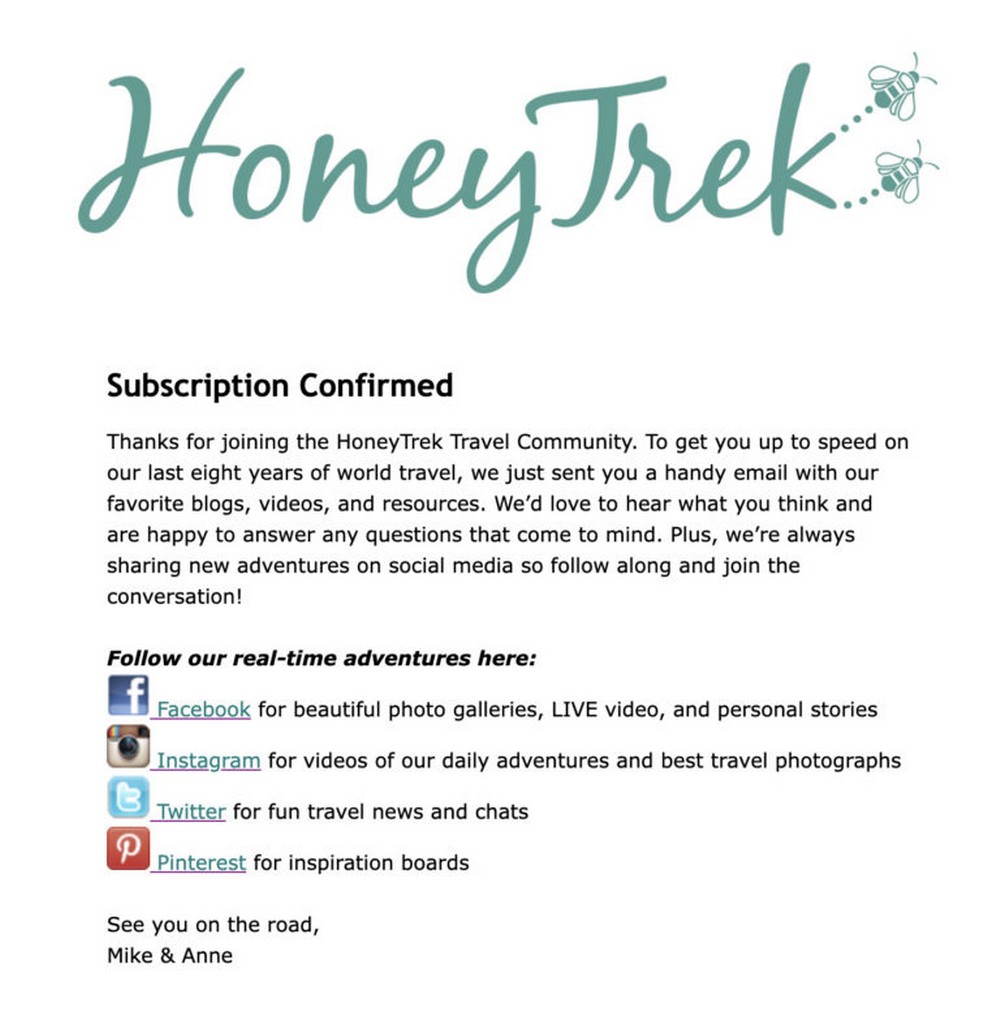 subscription confirmation example