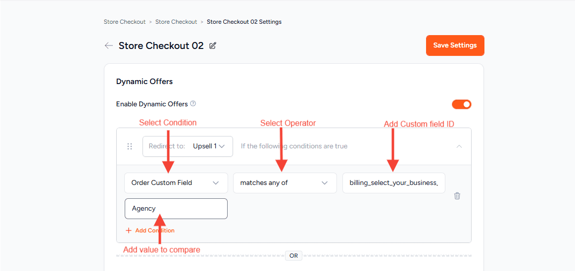 cartflows add custom field rule