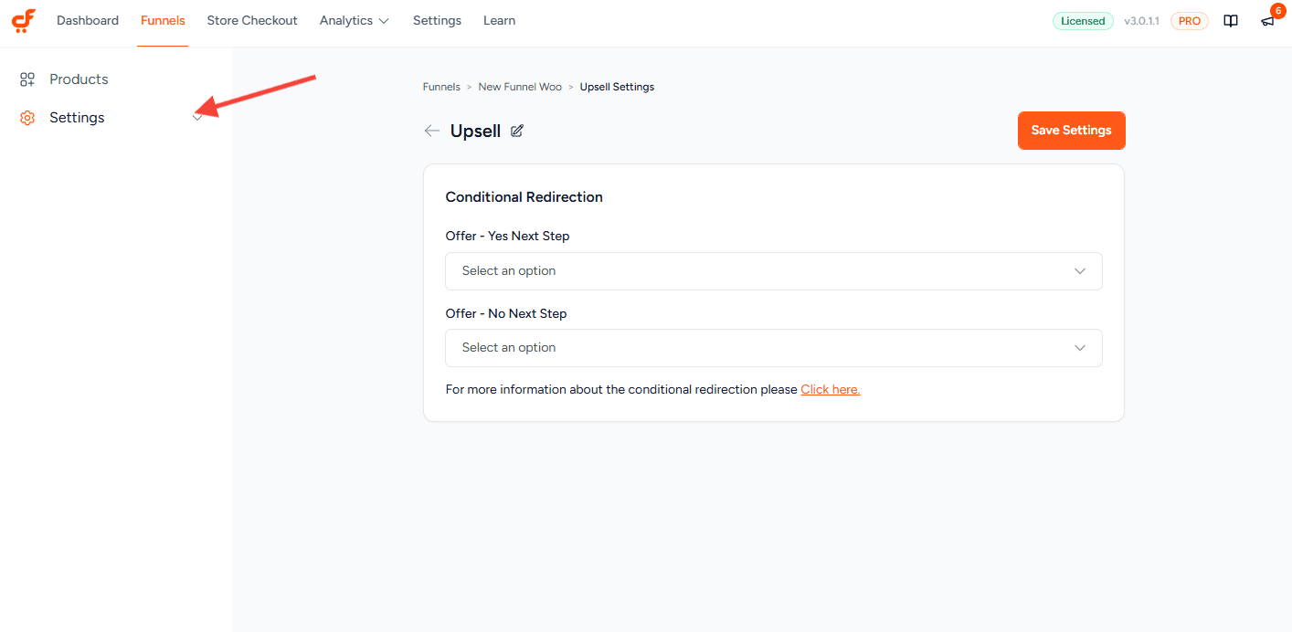 cartflows upsell settings tab 3.0