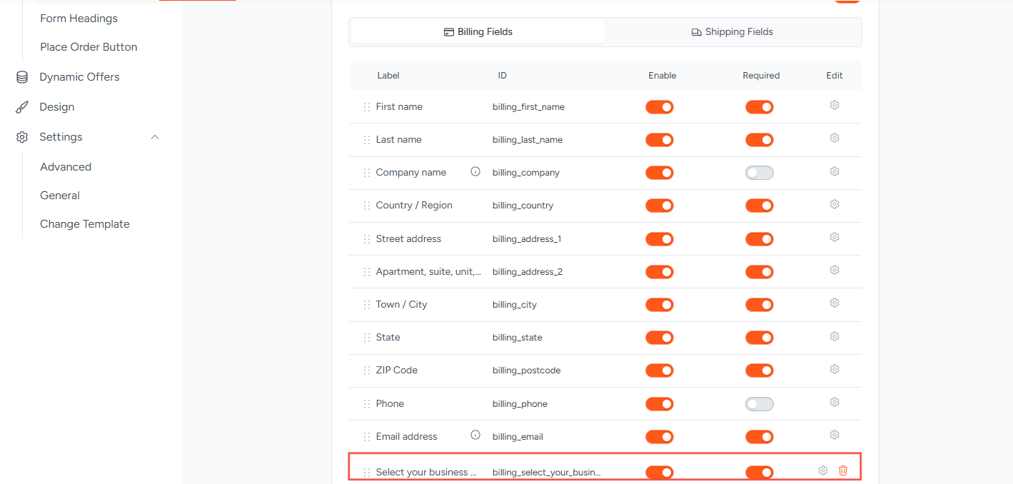 custom billing field 3.0