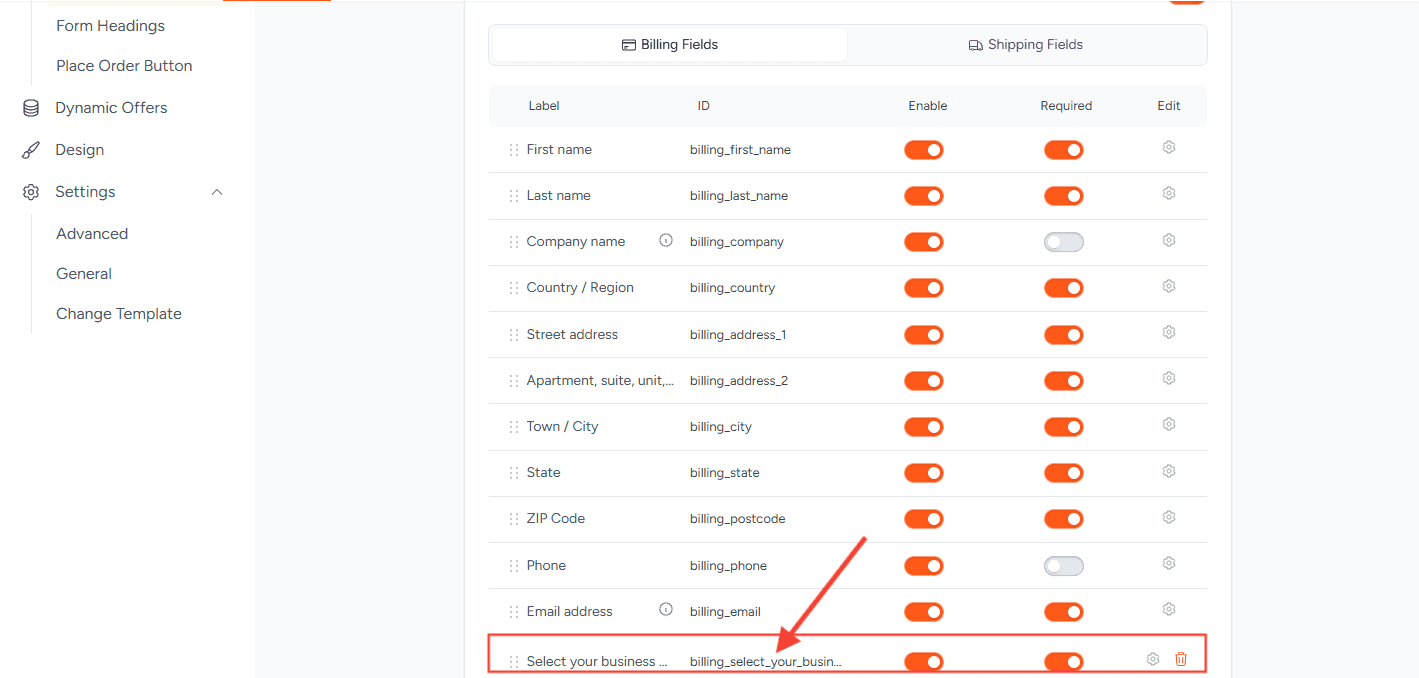 custom checkout field id