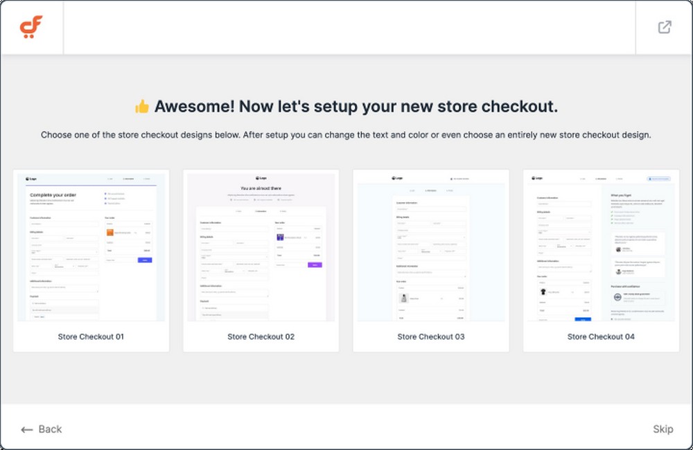 setup your new store checkout