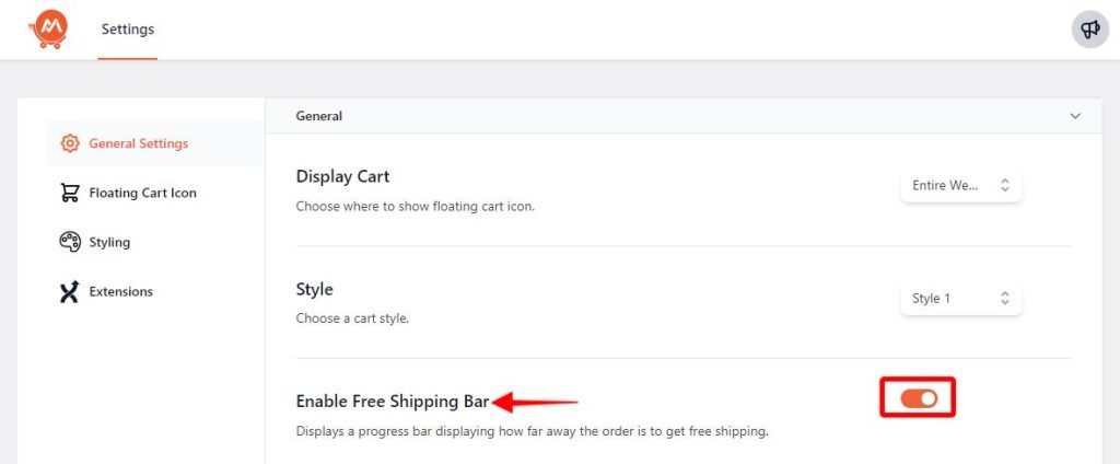 Modern-cart-for-woocommerce-enable-free-shipping