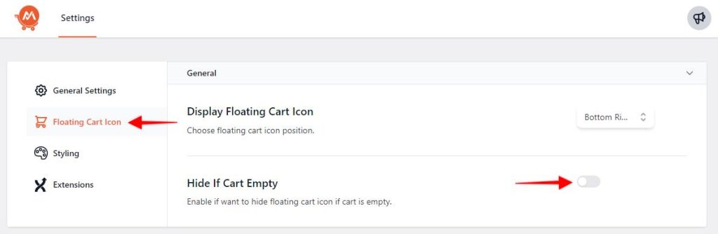 Modern-cart-for-woocommerce-floating-cart-hide 