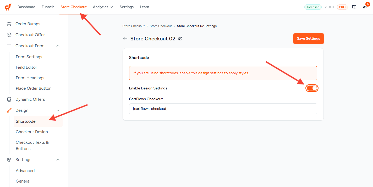 cartflows checkout shortcode 3.0