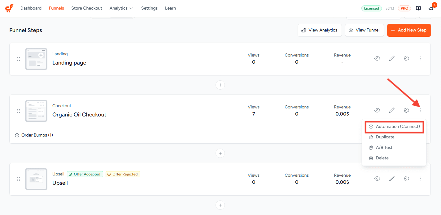 cartflows step ottokit automation 3.0