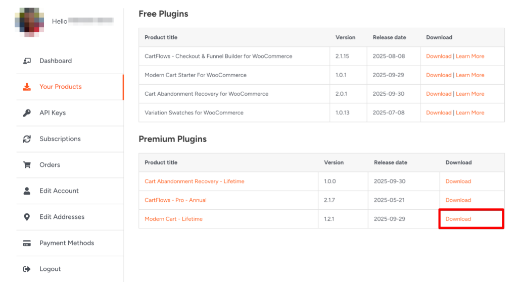 Download Modern Cart for WooCommerce Plugin