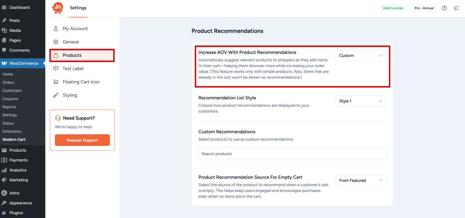 Increase AOV With Product Recommendations Setting