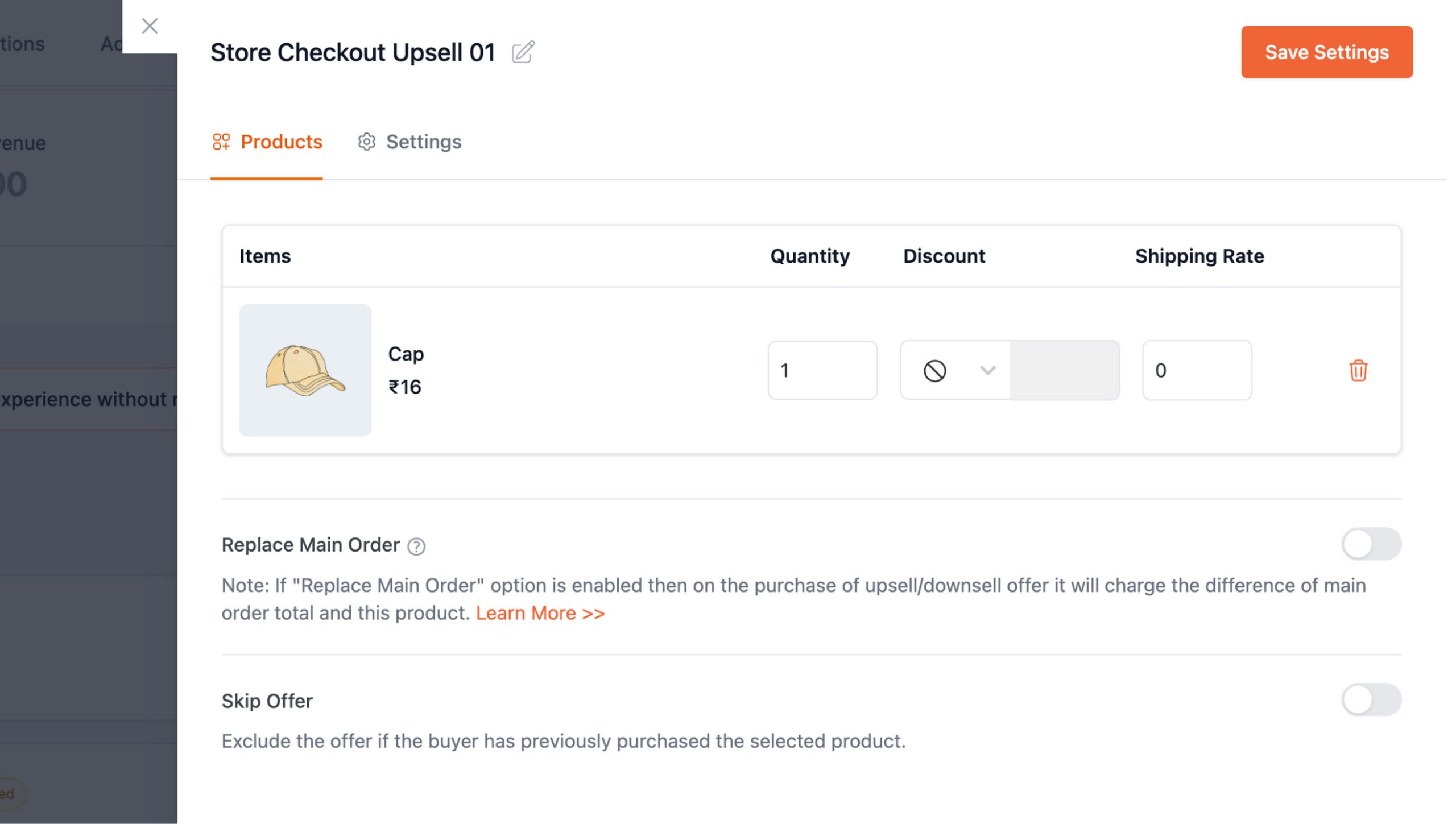 Add the default quantity and any discount you want to offer here