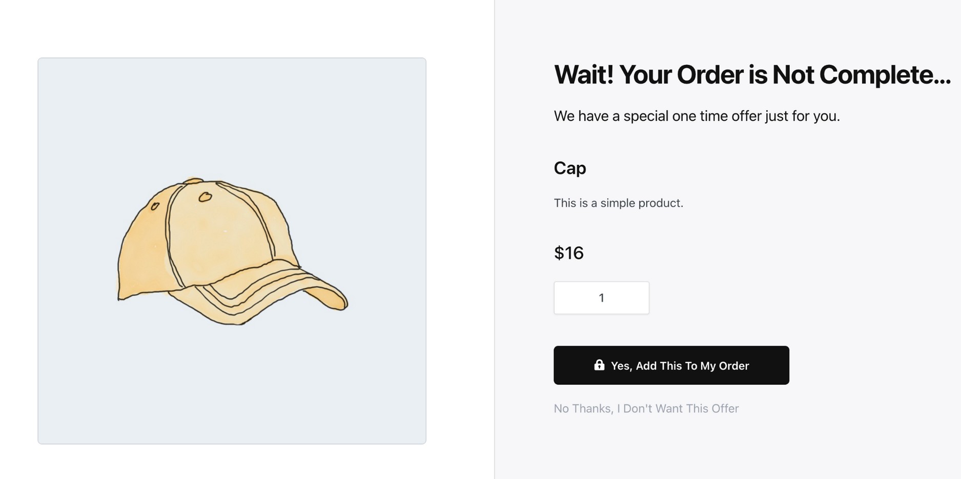 Your order is not complete