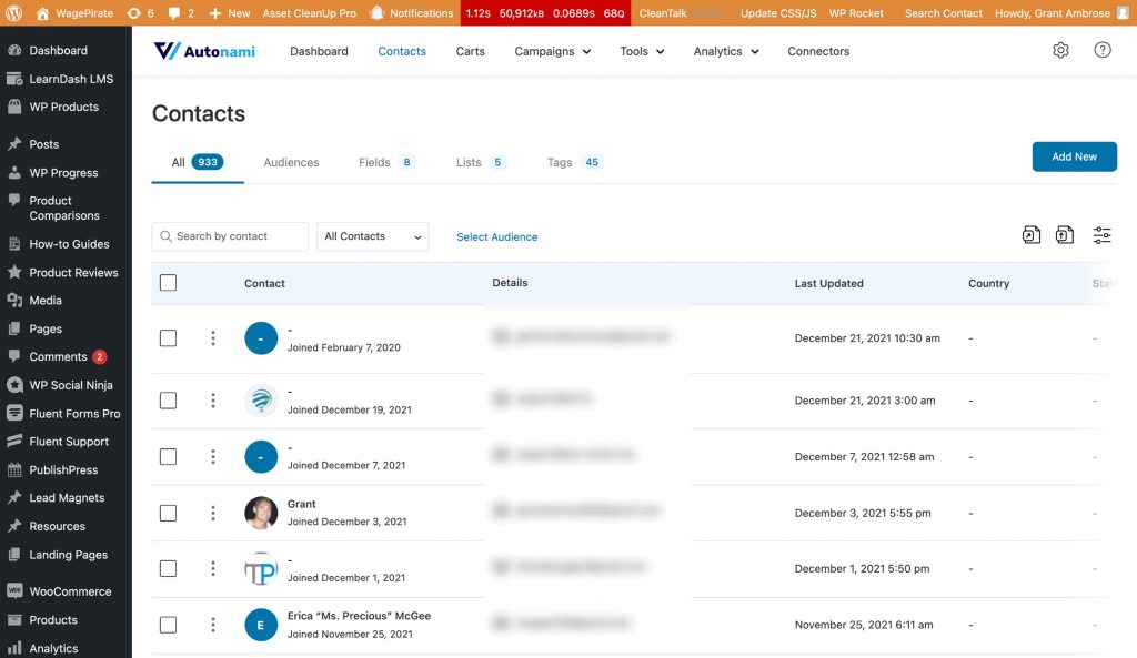 Funnelkit Pro dashboard.