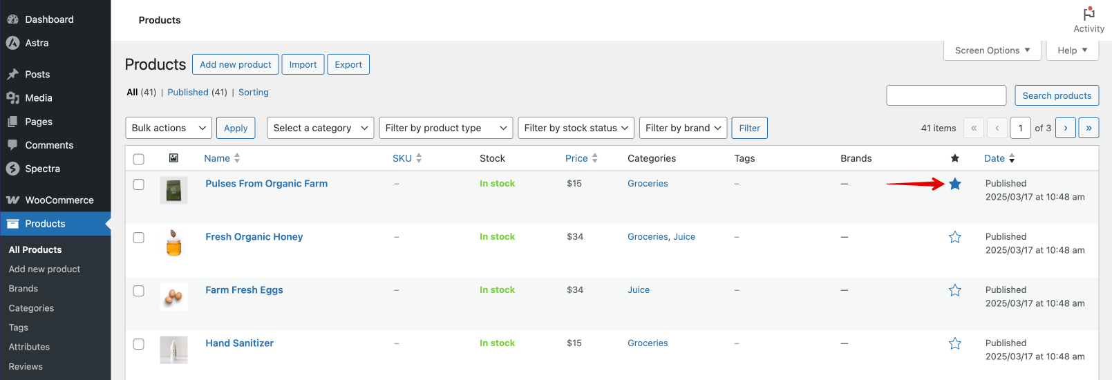 Mark product as Featured