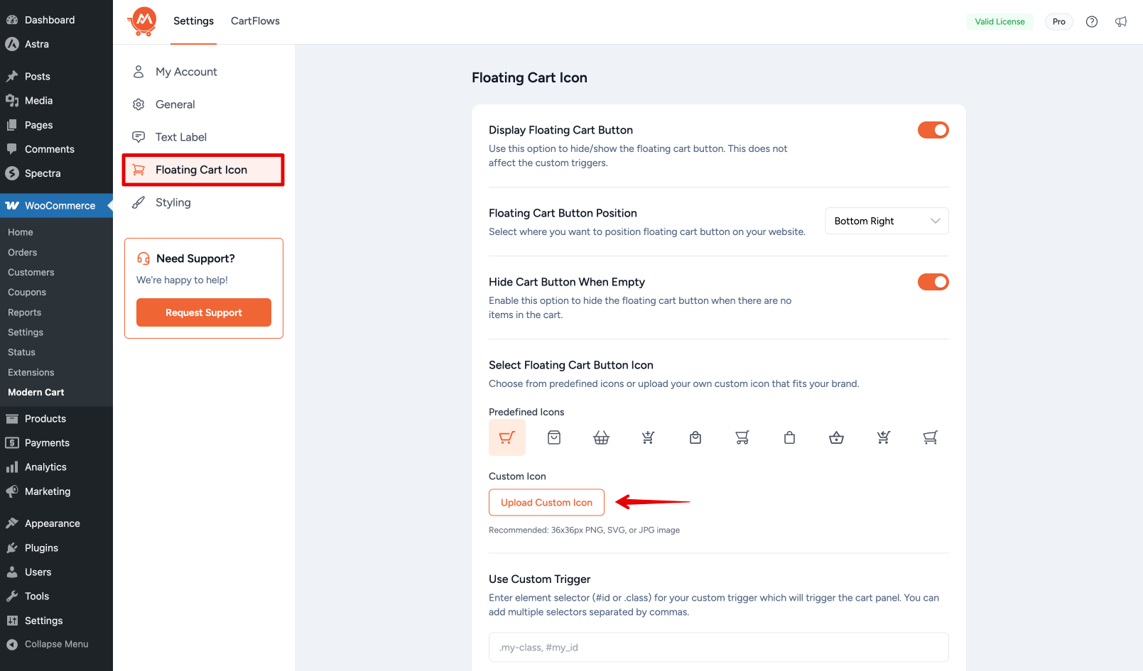 Upload Custom Icon