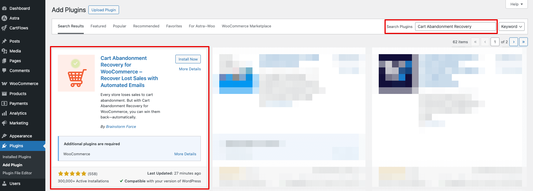 Search for Cart Abandonment Recovery for WooCommerce plugin