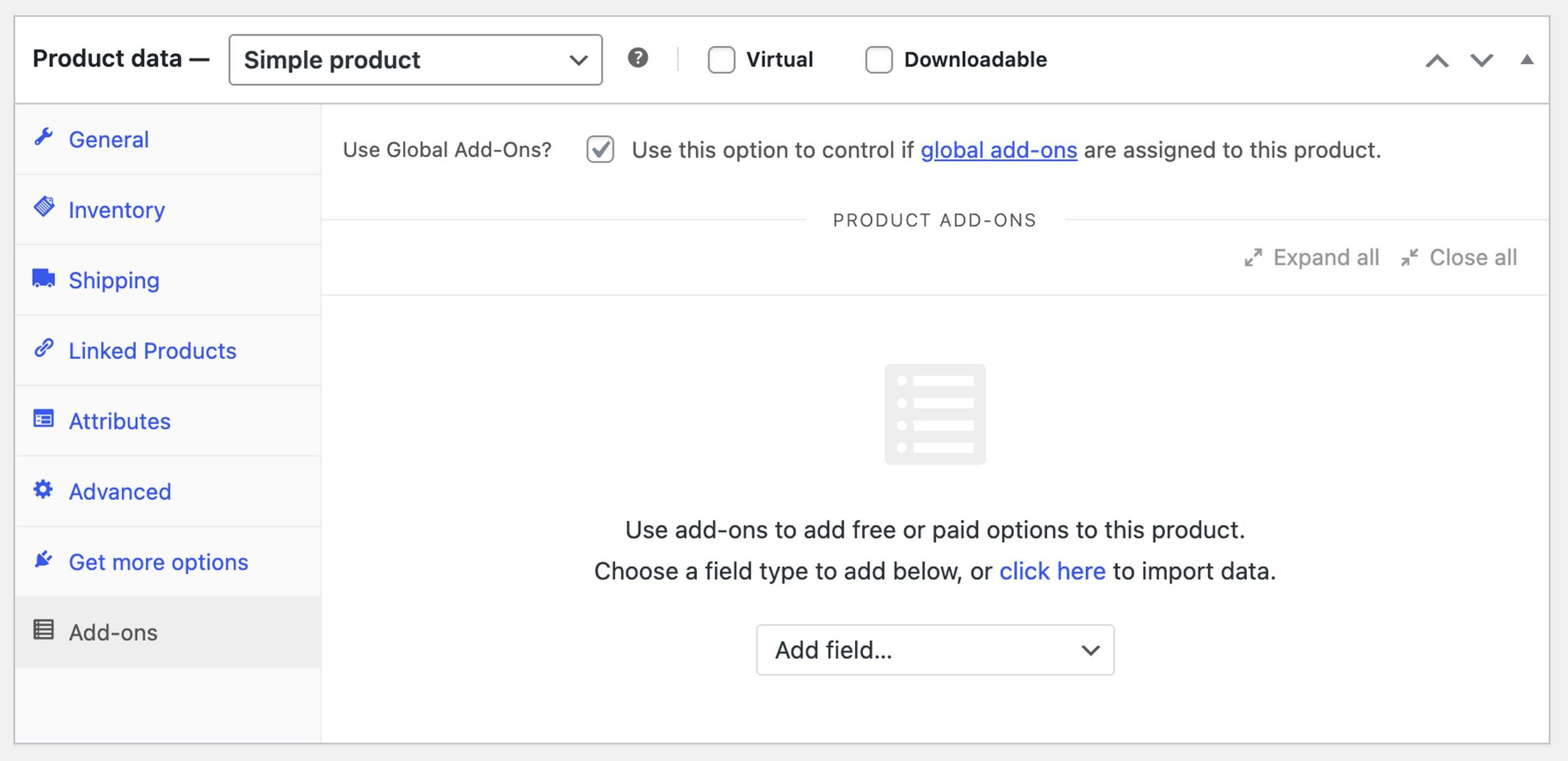 WooCommerce product add-ons extension