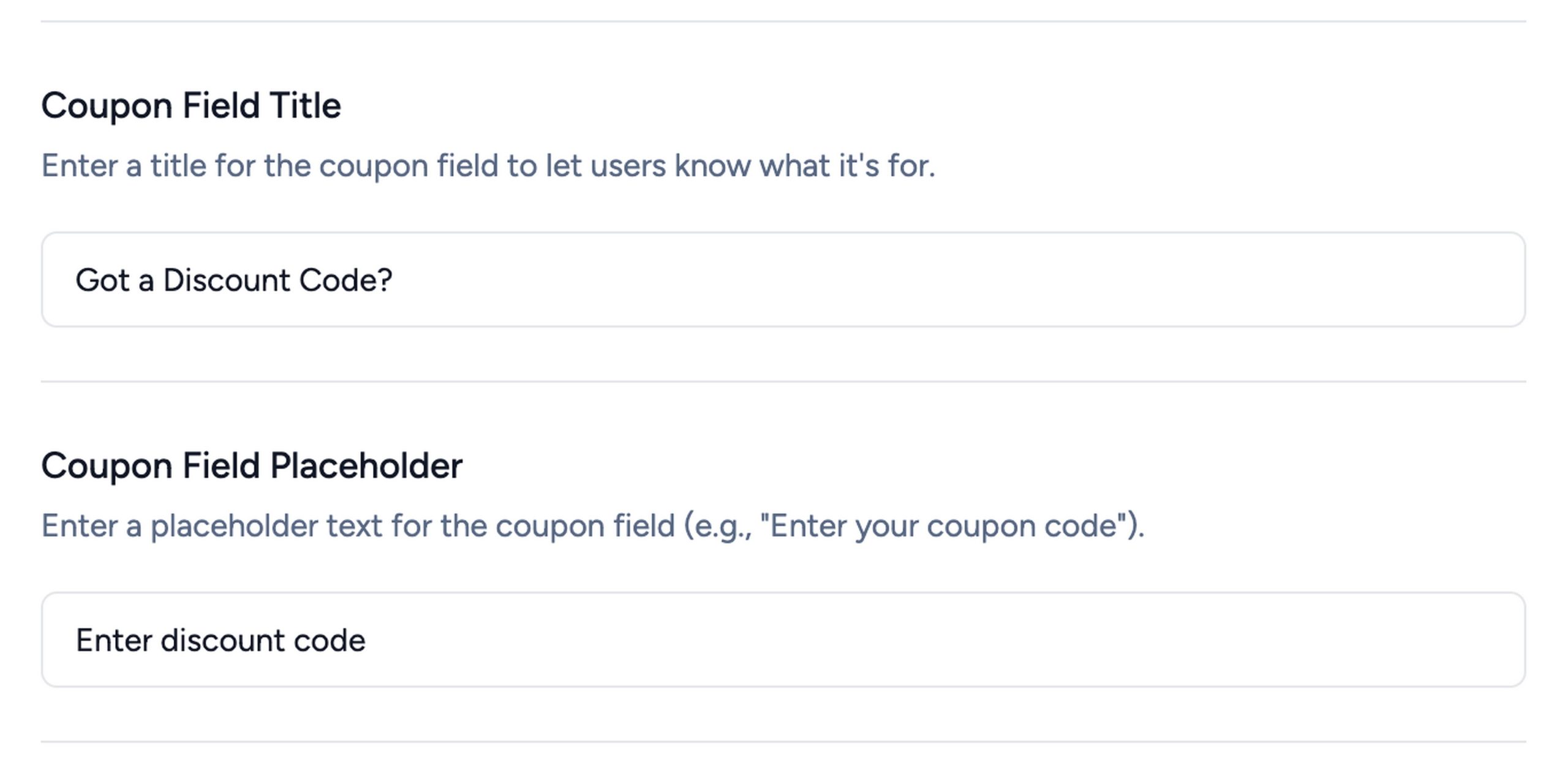 additional coupon field styling options