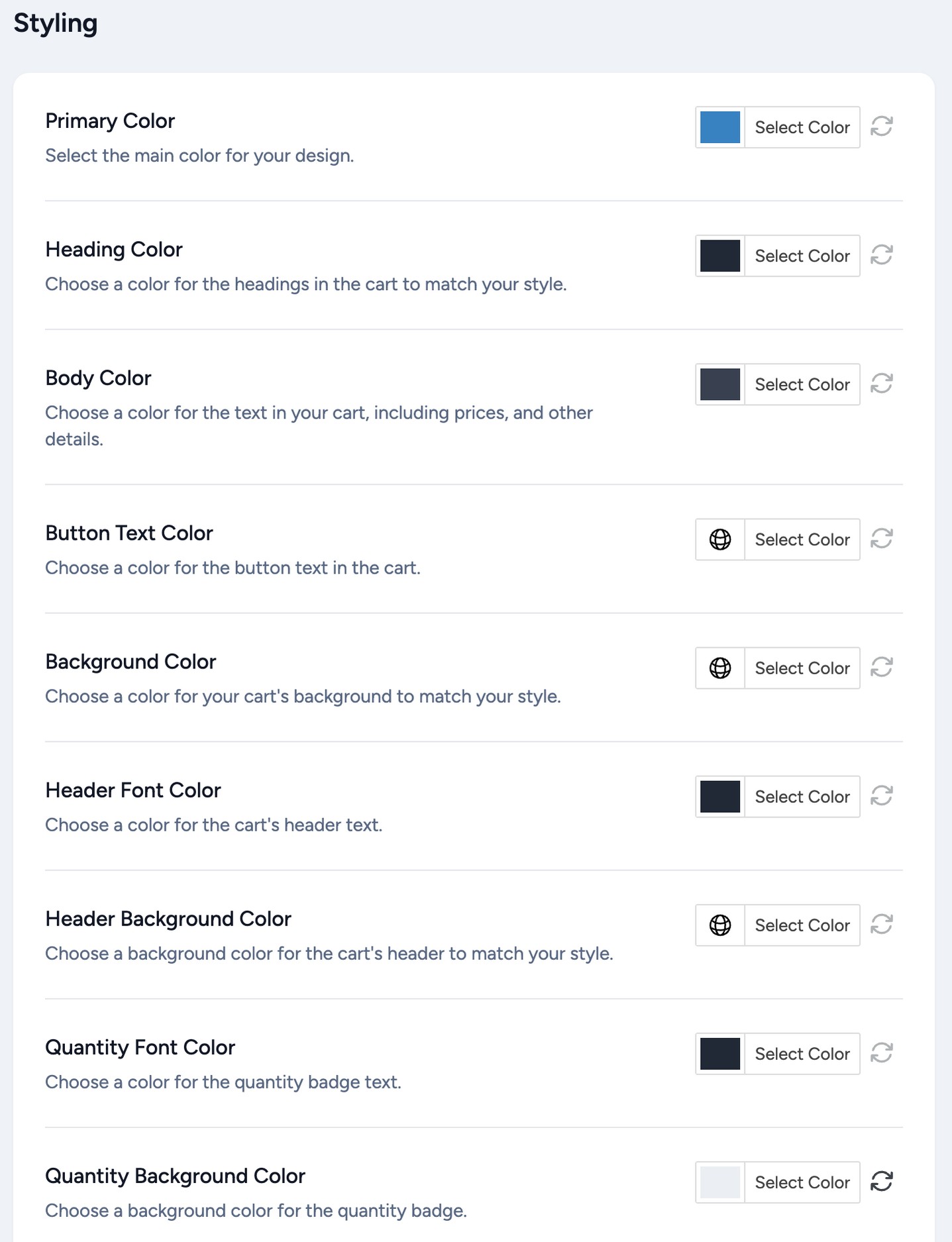 Branding and styling customization options with Modern Cart.