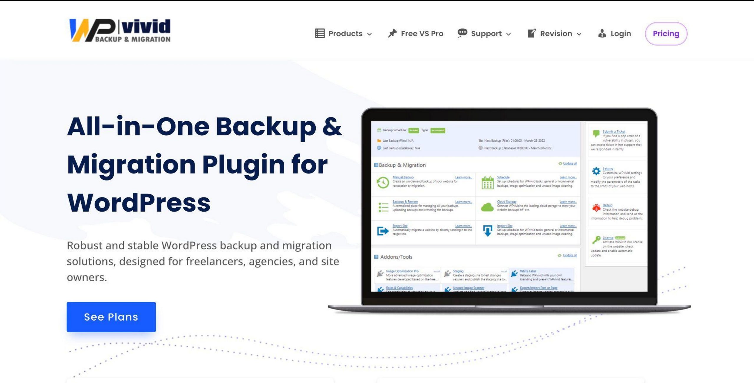 WPvivid Backup Dashboard
