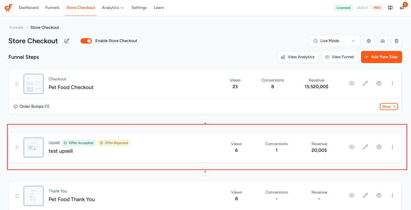 cartflows upsell step 3.0