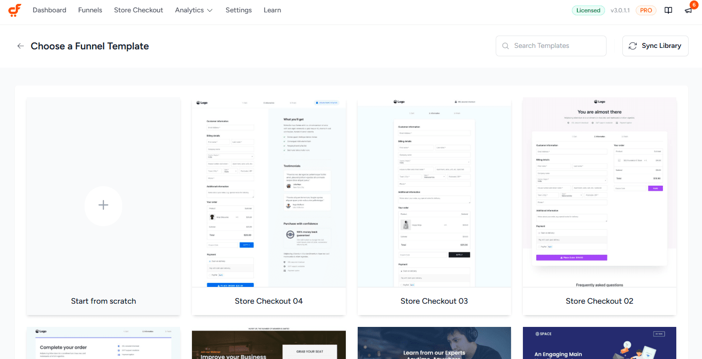 funnel template library 3.0
