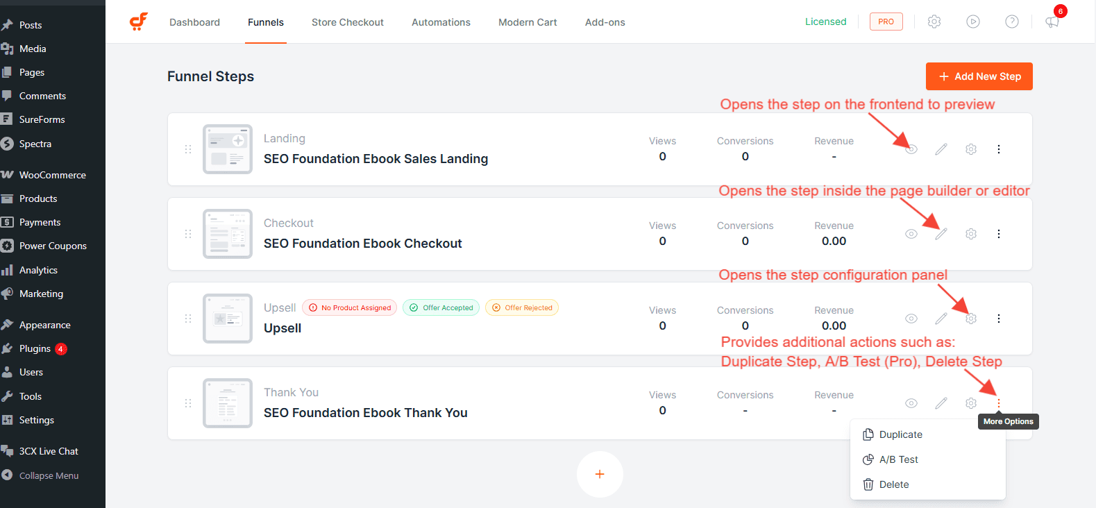 general step actions