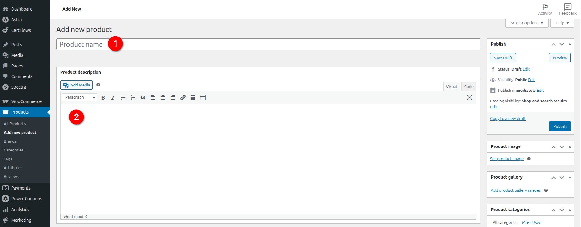 Adding Product Name and Description