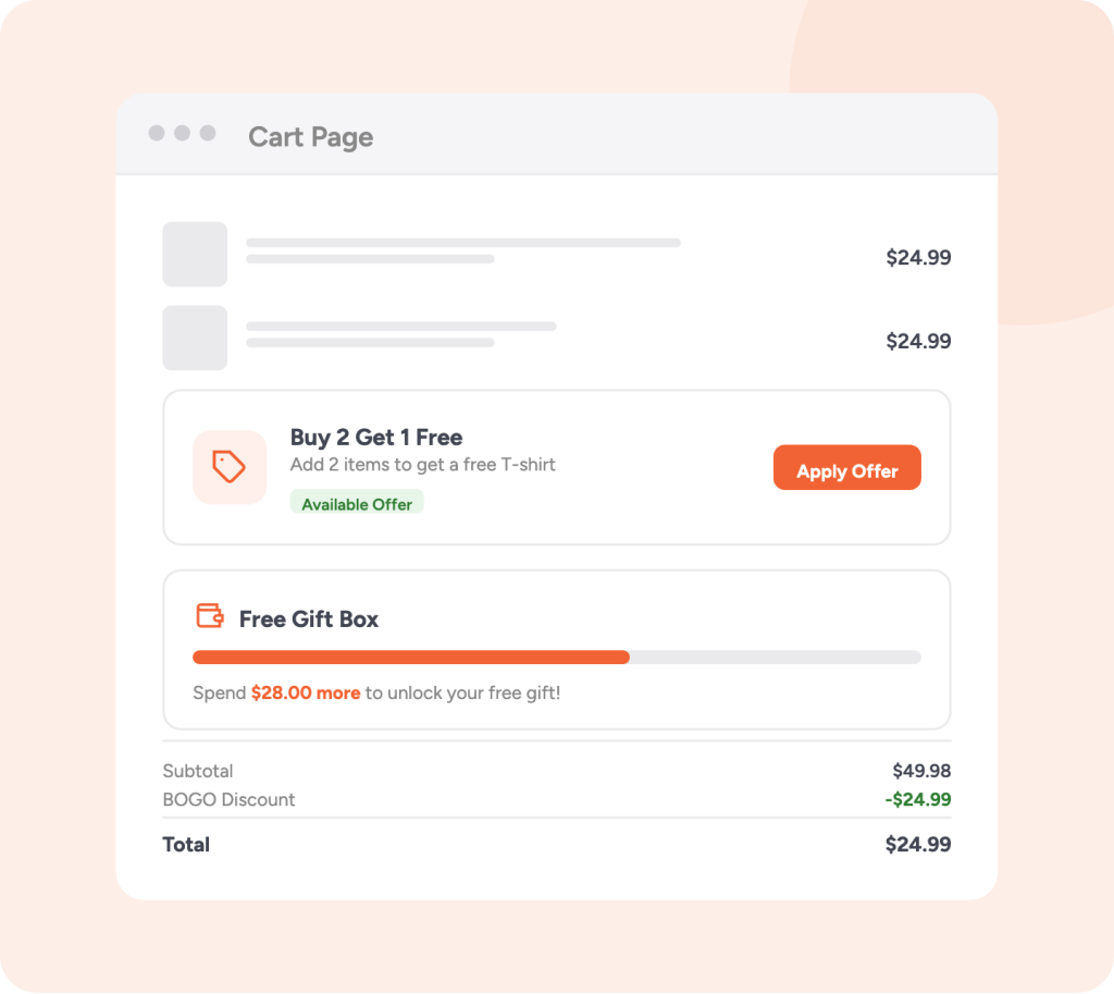bogo cart page