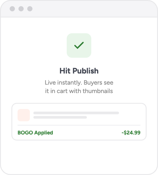 bogo step 3 hit publish