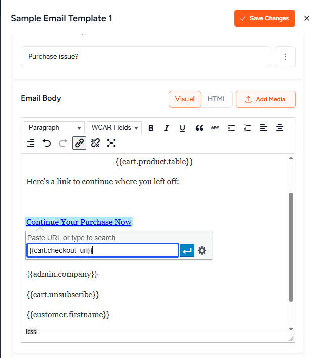 cart abandonment recovery shortcode